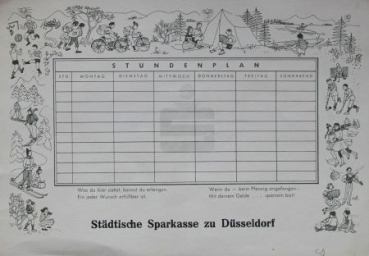 Borgward Hansa 1500 School-Timetable Sparkasse 1952 (2037)